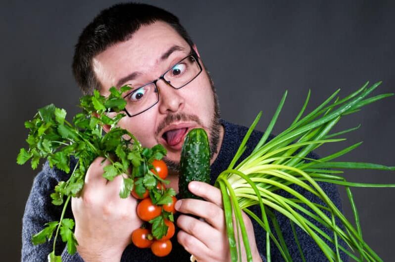 Légumes et herbes pour la puissance